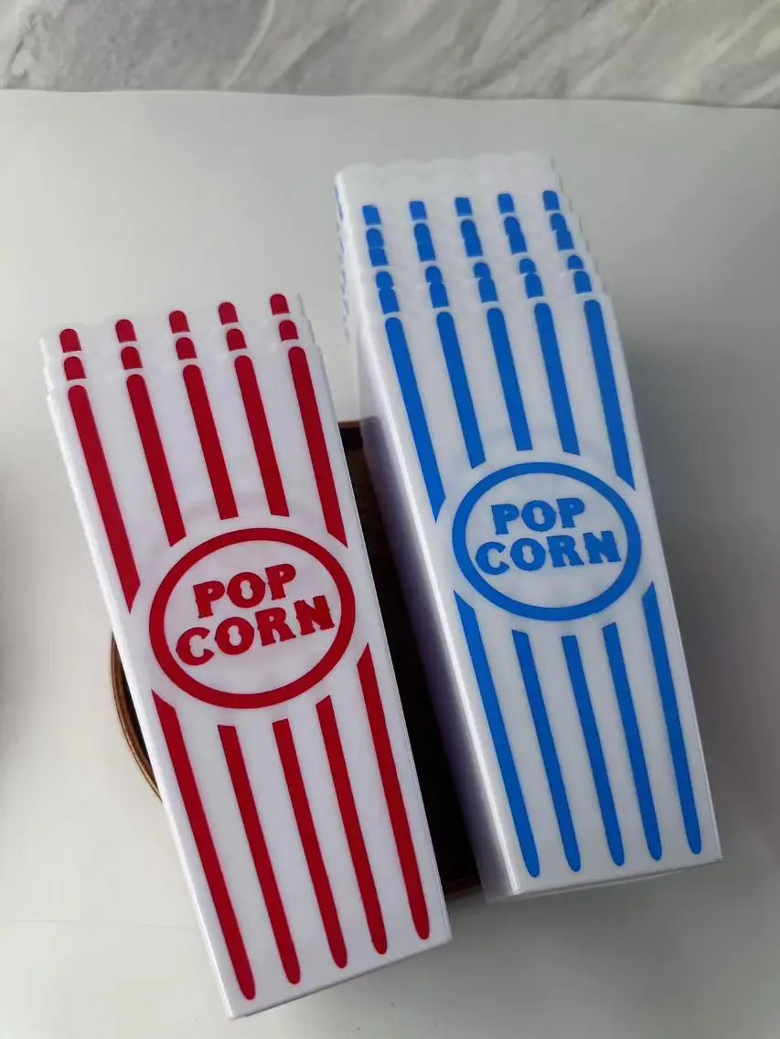 7.25in موضة المشارب الفشار تخزين الفشار صندوق ورقي صناديق الفشار المطبوعة شريط نمط الحاويات أكواب الفشار أكياس