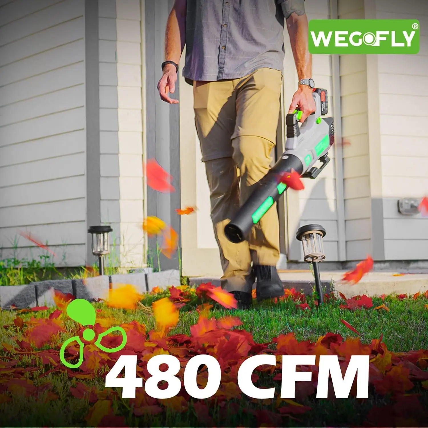 Electric Cordless Leaf Blower Battery Powered, with Variable Speed dial from, Turbo Button, and Cruise Control