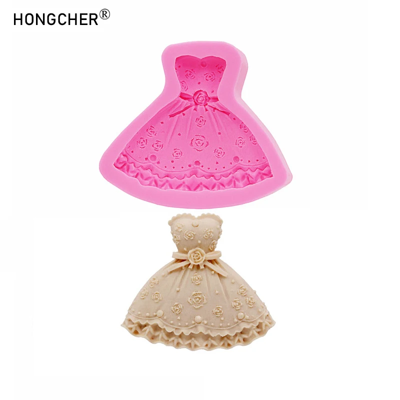 Brautkleider Korsett Kleider Abendkleider Prinzessin Kleider Silikon formen handgemachte Schokoladen kuchen Backwerk zeuge Seifen formen