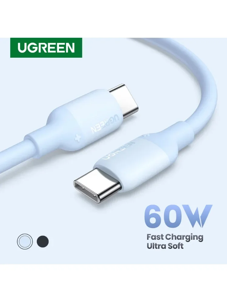 UGREEN 60W Kabel USB Typ C do Typ C PD Szybkie Ładowanie Silikonowy Do Apple iPad iPhone 18 Macbook Ładowarka USB C Android Krótki Długi — zdjęcie produktu 7