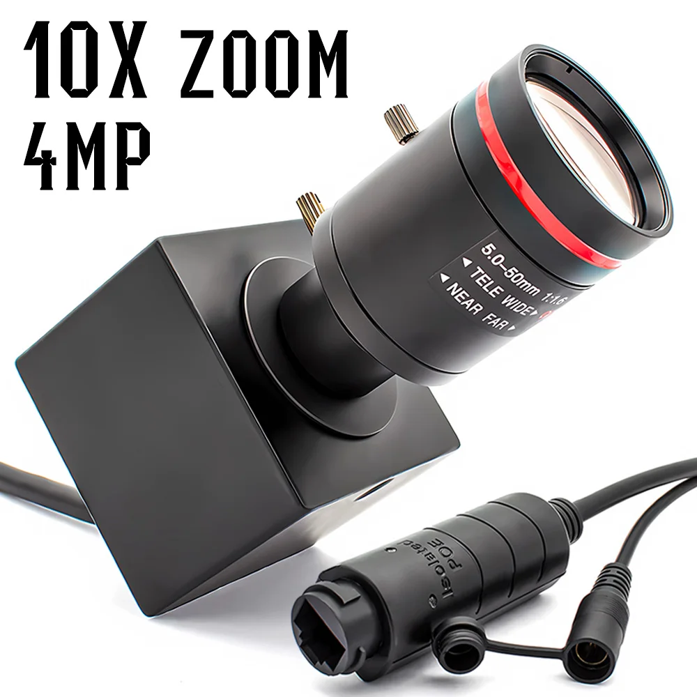 

Industrial Mini 4MP POE IP Camera 10X Zoom Varifocal M12 Lens HD Security Onvif RTSP H.265 CCTV System Video Surveillance Camera