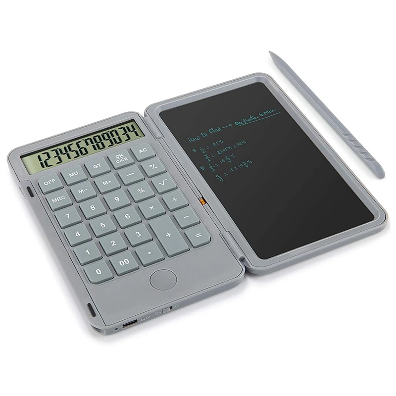 Calculadora Desktop Função Padrão com LCD, Escrita Tablet, Escritório Diário e Básico, 6,5"