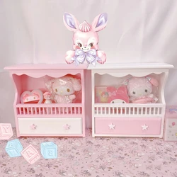 Pink Wooden Storage Rack Girls Room Decoration Desktop Storage Box Display Rack Can Be Hung on The Wall Home Organizer