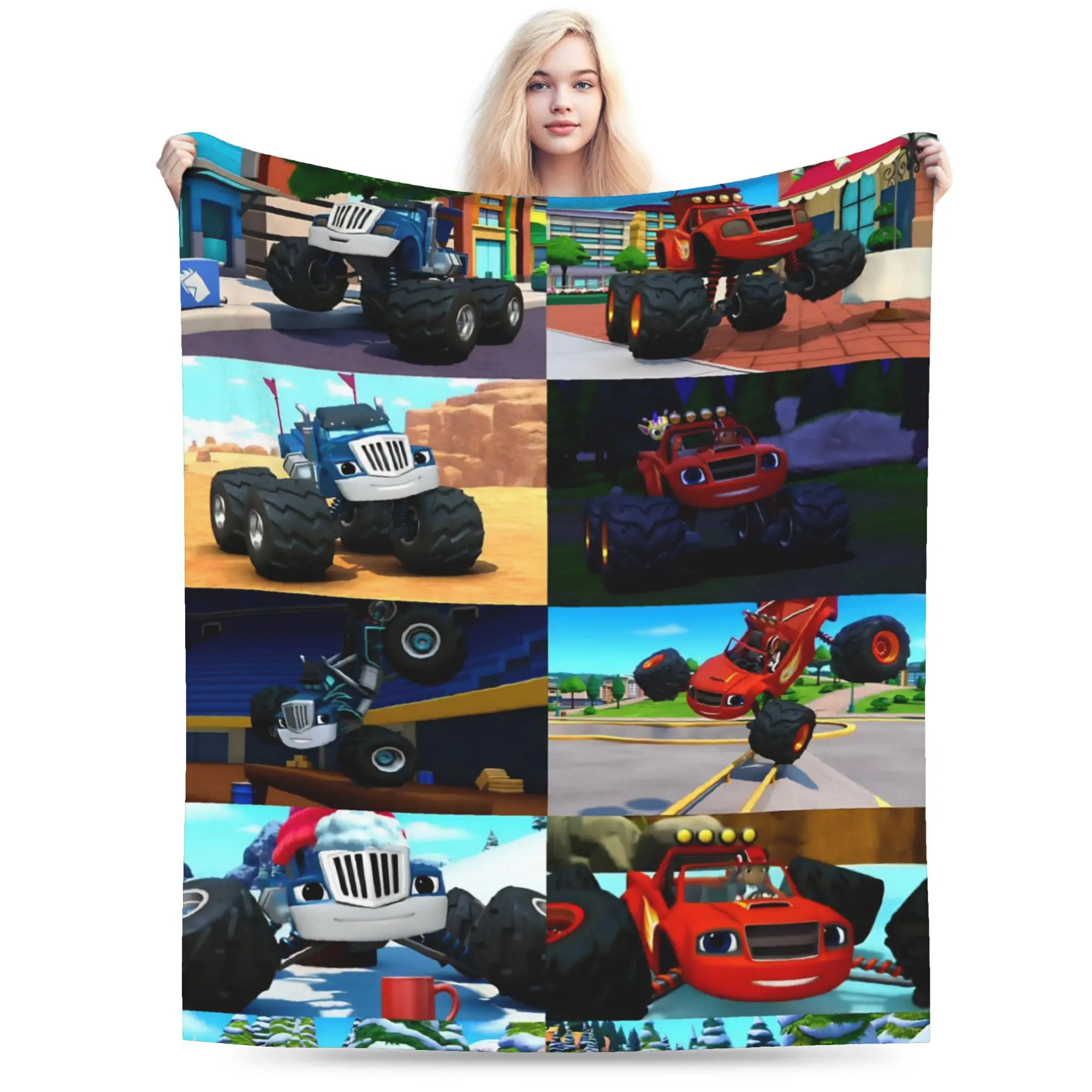 Blaze and the Monster Machines Throw Blanket for Couch Soft Cozy Plush Blanket 50x60 Inch Multi-size Bedspreads for All Seasons