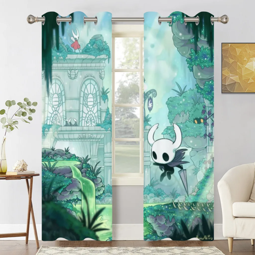 

H-Holloww K-Knightt Window Curtains for Living Room Bedrooms 2 pieces Aesthetic Room Decoration