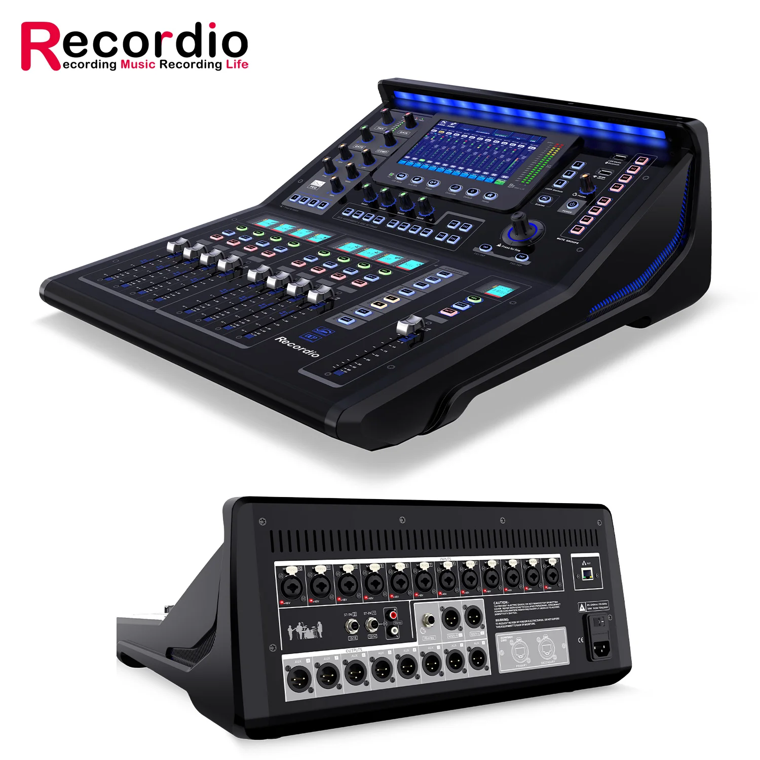 GAX-TQ18 Professional Mixing Console Touch Sensitive HD Display Wireless WIFI Remote Tuning Digital Mixer USB Audio Mixer