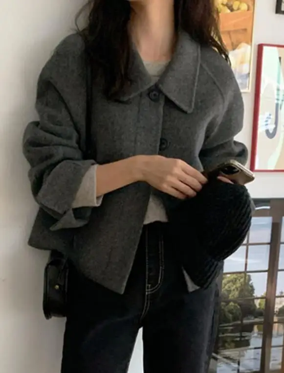 

2025 Autumn and Winter Elegant Coat Leisure Vacation Button Long Sleeved Jacket for Women's Clothing