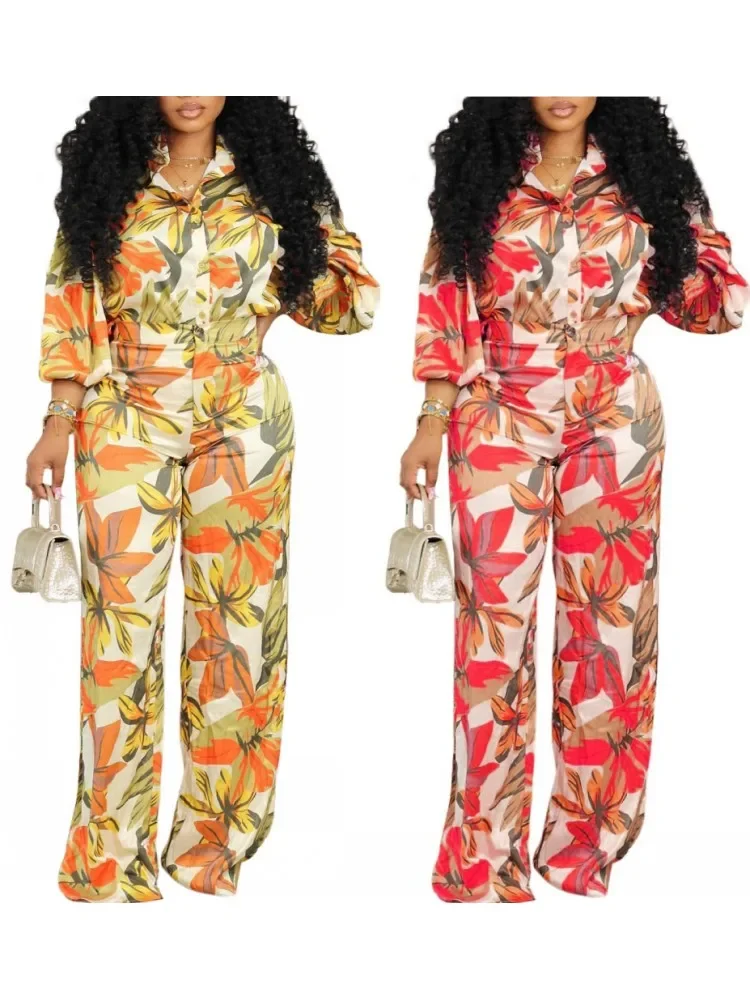 2 Piece Women Sets Dashiki African New Arrival Spring Autumn Matching Sets Two Pieces Sets Top Pants Suits Outfits Clothing