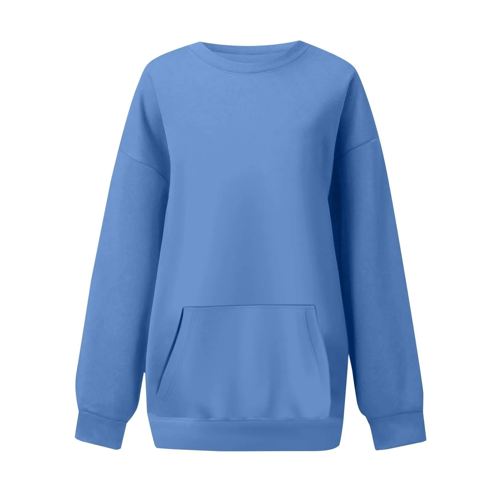 2025 Women'S Loose Long Sleeved Round Neck Sports Top Casual Pullover Hoodie Women' S Clothes Long Sleeve Tops For Woman