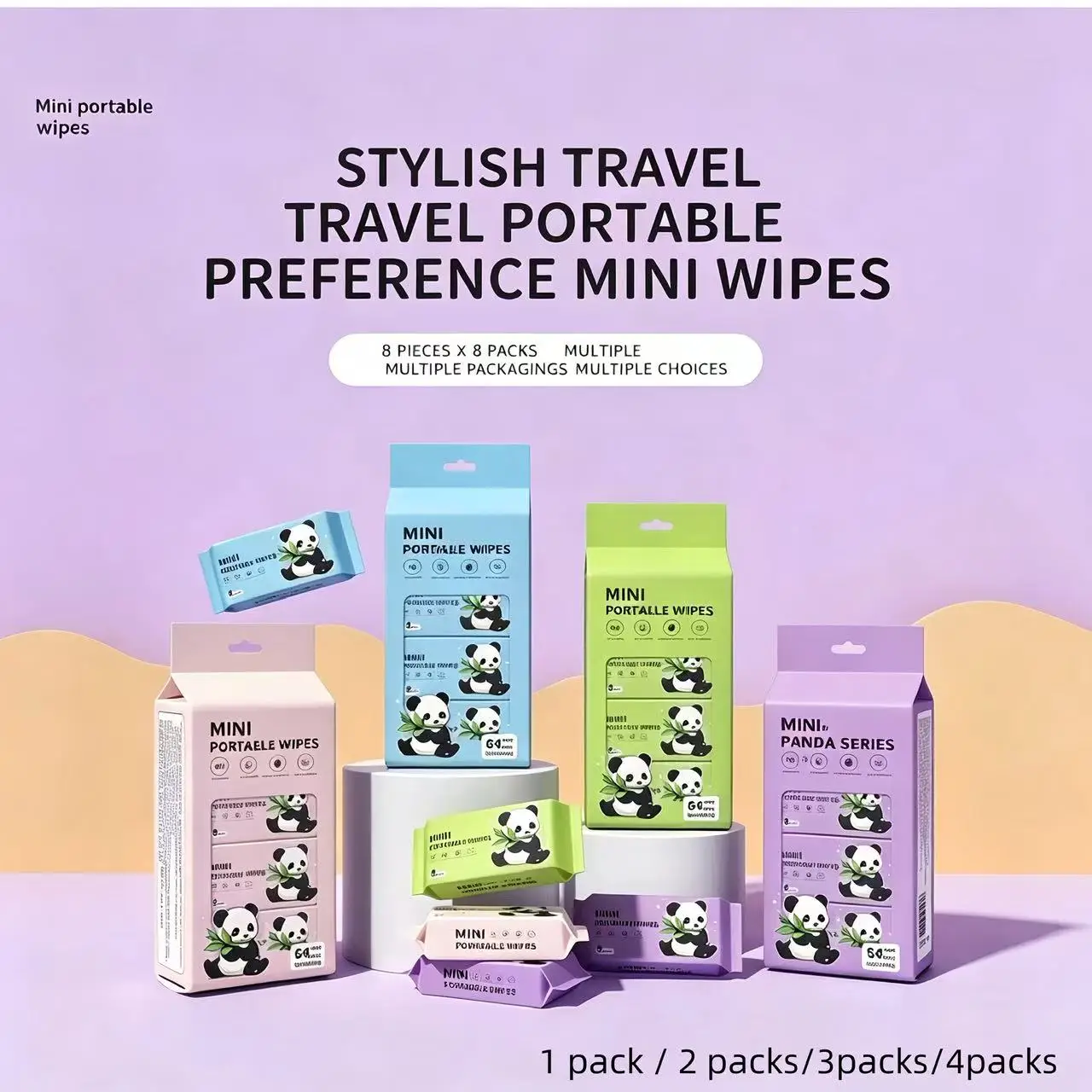 Mini Portable Alcohol-Free Wet Wipes Multi-Purpose Facial Cleansing Wipes Outdoor Travel Pet Home Desktop Stove Cleaning