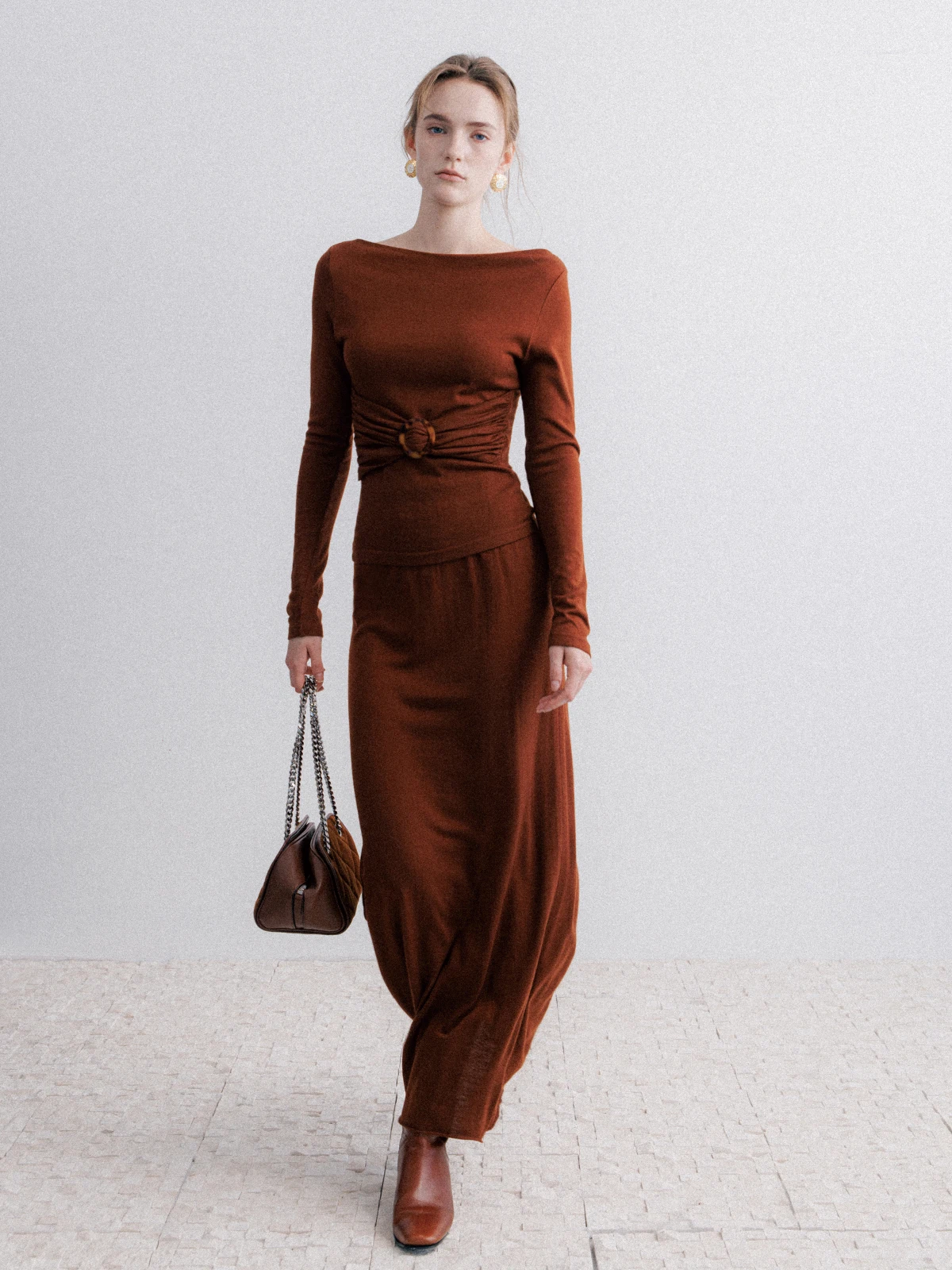 

SOTHEMOS Original Design Softcore Woolen Knitted Dr Set Soft Simplici Ci Commuting Casual Par Women's Faion