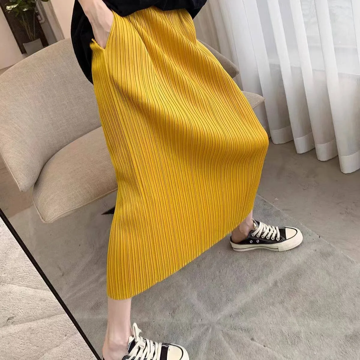 Yellow with lining