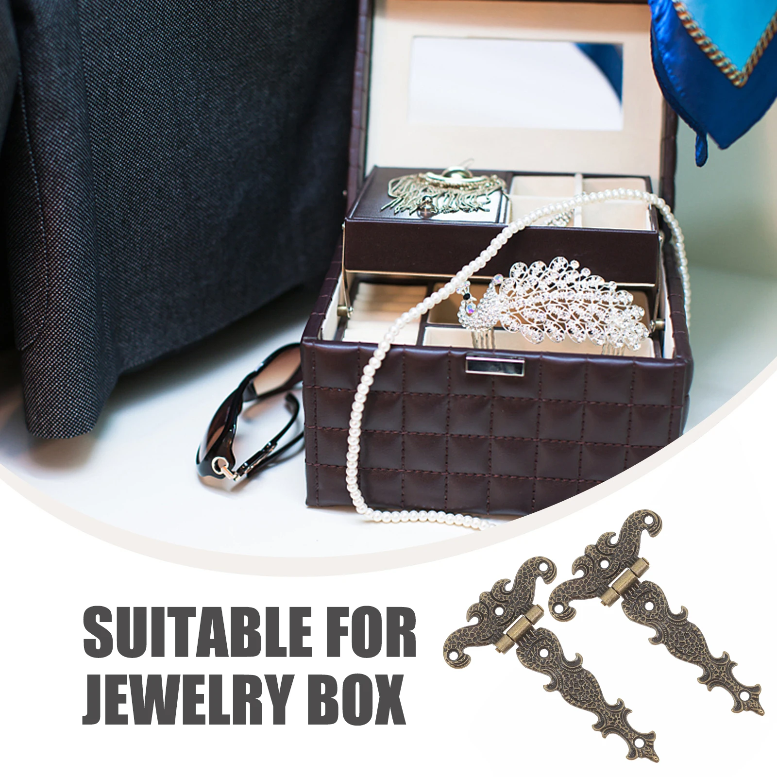 

4 Pcs Vintage Cabinet Hinges Zinc Alloy Hardware Accessory Hidden Invisible Chest Toolbox for Wood