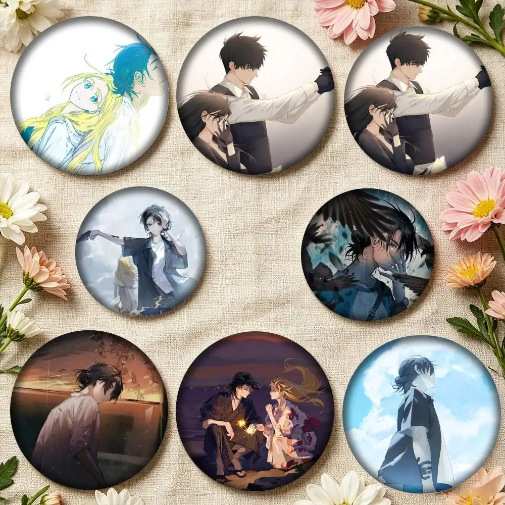 S-Summer Time R-Rendering Shinpei Shadow  25 32 44 58 75mm Badges Personalized Round Brooches Pins Accessory Gift