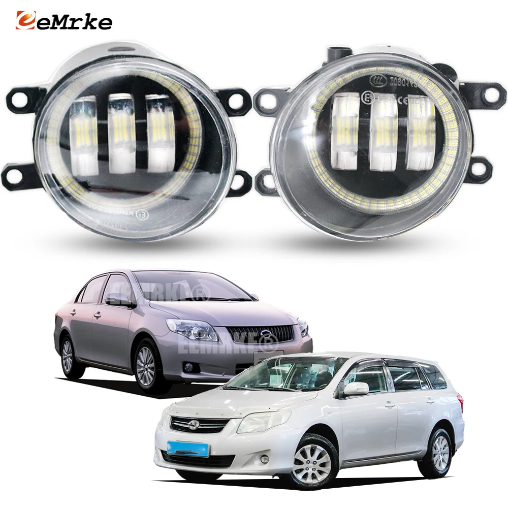 

Светодиодные противотуманные фары для Toyota Corolla Aixo Fielder 2006 2007-2011 2012 Автомобильные фары PTF с ангельскими глазами DRL Прозрачные линзы L и R Side