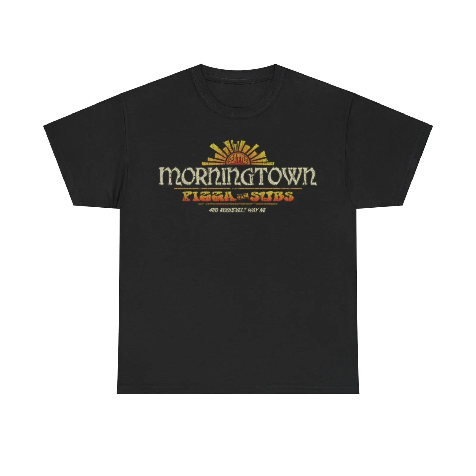 Morningtown Pizza Subs 1969 Restaurant Distressed Print T-shirt