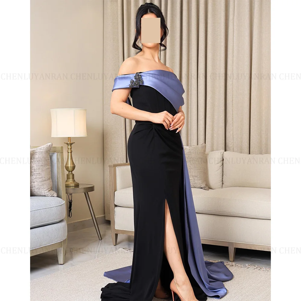 MOLISA Fashion Formal Occasion Dresses 2024 Mermaid Off the Shoulder Pleated Party Dress Front Split Evening Gown فساتين الحفلات