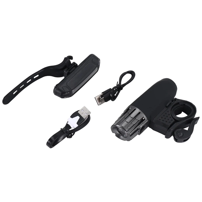 A28F-Bike Lights Bicycle Lights Front And Back USB Rechargeable Bike Light Set Super Bright Front And Rear Flashlight LED Headli