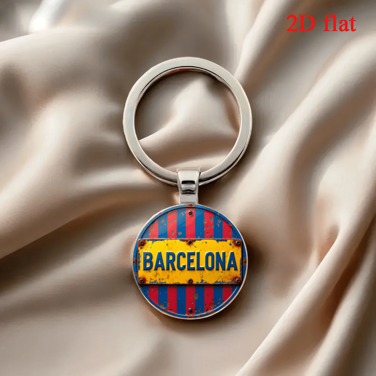 خمر برشلونة FC المفاتيح. تصميم كرة القدم الرجعية مع جوهرة. هدية مثالية للمعجبين والعطلات مثل عيد الميلاد.