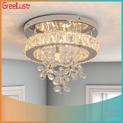 Luxury Crystal LED Ceiling Lamp Pendant Lighting Living Dining Room Decor Chandelier Fixtures Aisle Stair Plafonnier Luminaire