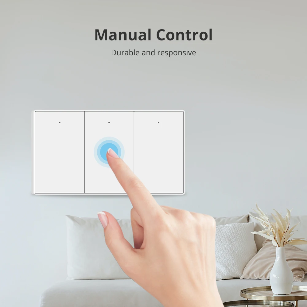 Intelligente Tuya Zigbee US interruttore a parete Push Light Switch No neutro Alexa Google Home Control Smart Life App Smartthings