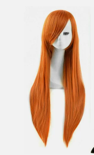 Ким Possible Futaba Sakura Косплей Парик Оранжевый Длинный Прямой Женский Парик Аниме