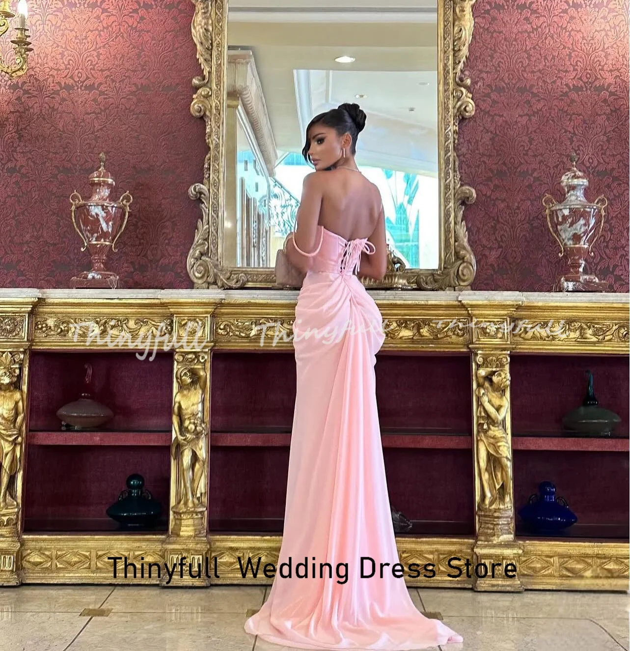 Thinyfull Mermaid Chiffon Prom Dresses Sweetheart Sleeveless Evening Dress 2026 Formal Occasion Gown Robe De Soirée Customized image 2