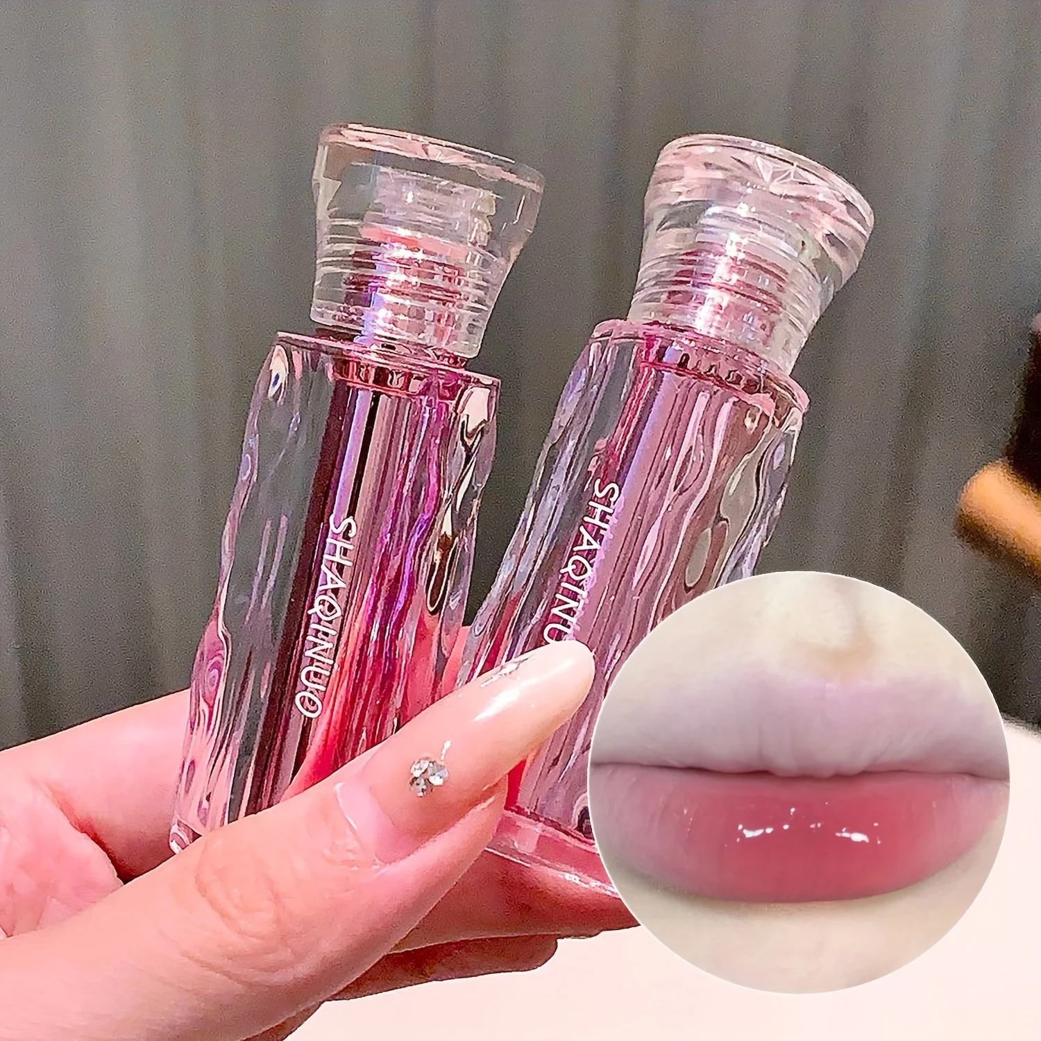 Hydrating Volumizing Berry Tint Lip Stain for Adults - Glossy Finish Moisturizing & Long-Lasting Glass-Shine Lip Makeup