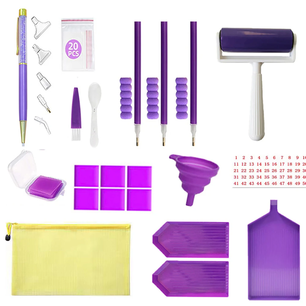 

Diamond Painting Accessories Pen Set with Sealer, Tool Organizer Tray, Drawing Pencil, Furniture Box, Rhinestones Novelty, 2025