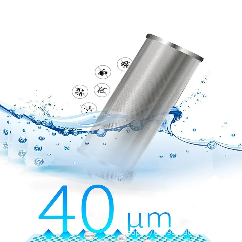 Pré-filtro doméstico bem água casa inteira purificador de água doméstico 304 aço inoxidável alto fluxo filtro de água de retrolavagem