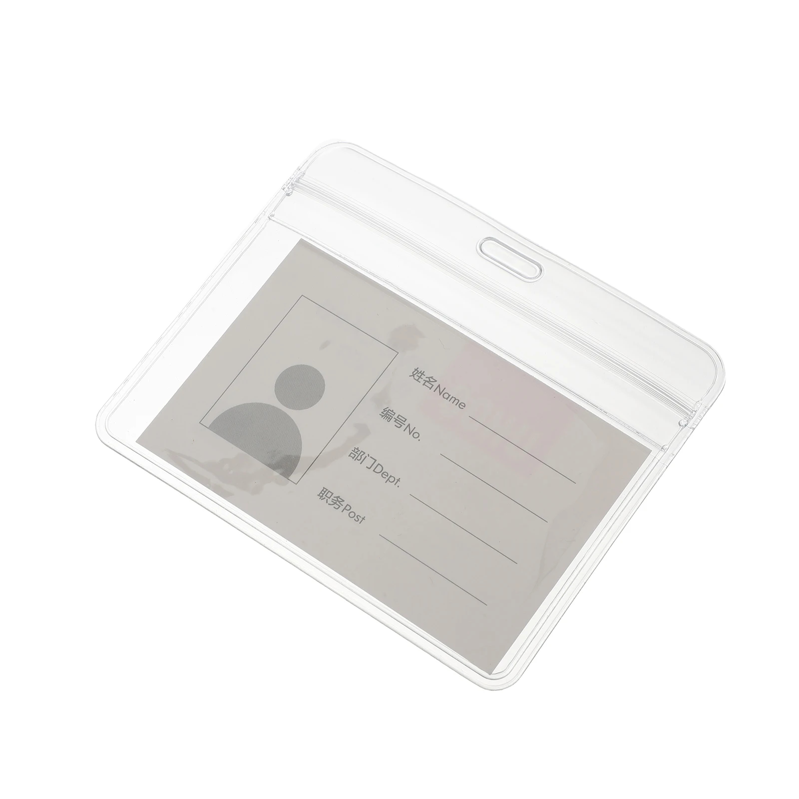 

10pcs Pvc Badge Holder Id Holder Transparent Protective Sleeve Work Employee Student Card Cover Case For Office School