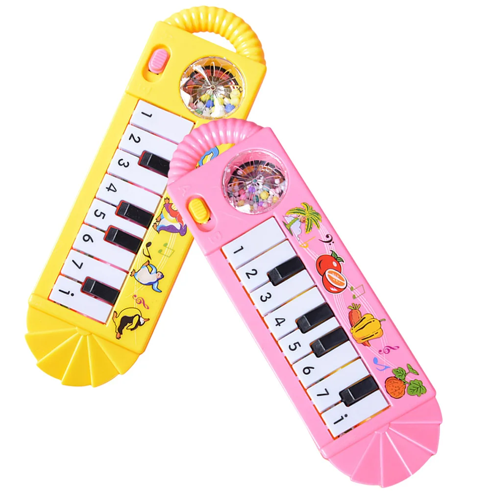 

2Pcs Cartoon Baby Electronic Keyboard Piano Educational Gift for Toddlers Baby Piano Keyboard Develop Music Interest