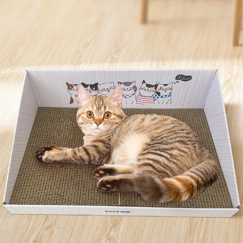 Cardboard cat scratching box high quality scratch board kitten bed cat scratcher for cats