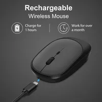 Wireless Mouse Rechargeable Mouse Dual Modes Bluetooth-compatible 2.4G USB Mute Mice for Laptop Pad Tablet Macbook Mause