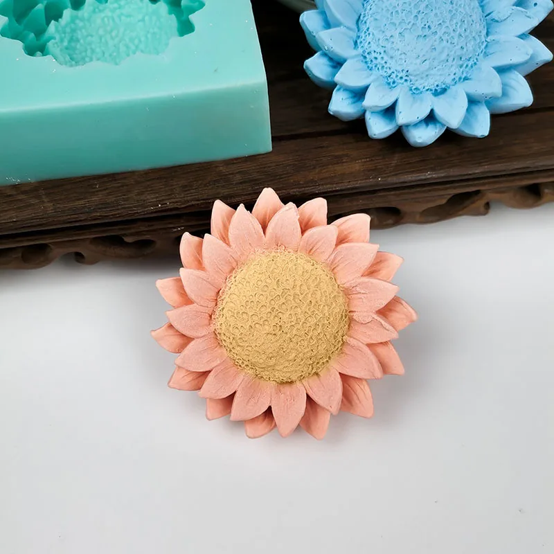 New Sunflower Sunflower Aromatherapy Candle Silicone Mold Handmade Soap DIY Refrigerator Paste Gypsum Cream Gel Mold