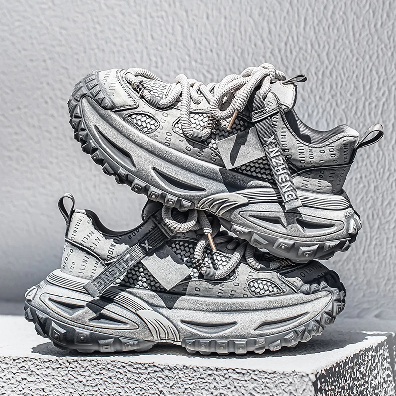 

Men Platform Sneakers Street Style Lace Up Male Sneakers 39-44 Vintage Design Skateboard Casual Outdoor High Quality Sport Shoes