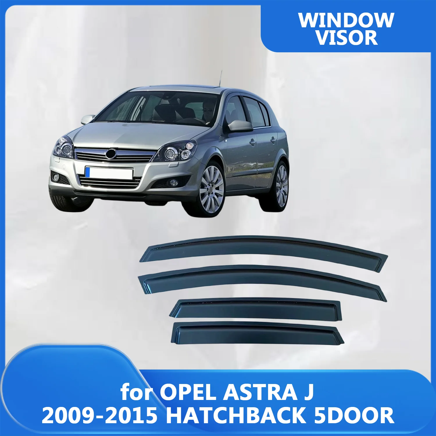 

Window Visor for OPEL ASTRA J 2009-2013 2014 2015 HATCHBACK 5DOOR Wind Deflectors Rain Guards Door Visor Vent Shades Ventvisor