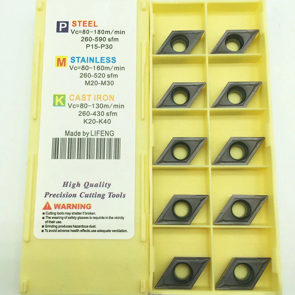 New Practical Carbide Inserts Insert 10pcs/box Accessories CNC DCMT11T304 LF6018 Parts Replacements Turning Home