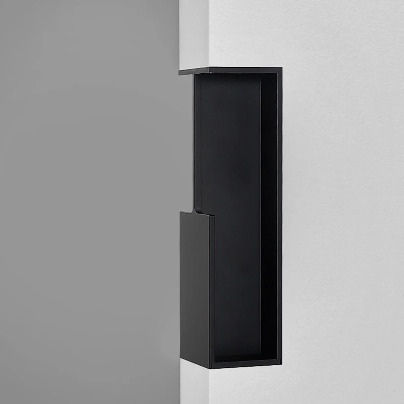 Privacy Pocket Door Handle Built-in Sliding Door Hardware Handle Anti-collision Aluminum Alloy black sliding door handle