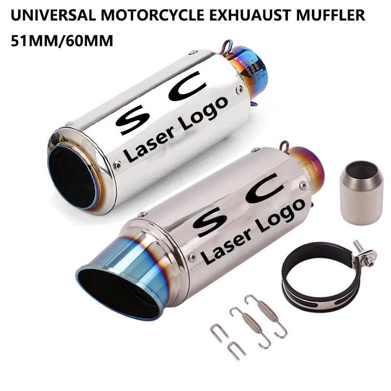 

51mm 60mm Universal sc Motorcycle Exhaust Muffler Escape for Motorcycle GP-project Pass-through Exhaust Modified Accessorie