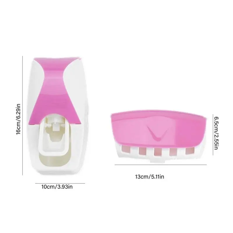 Toothpaste Dispenser 5 Slot Toothbrush Holder Set Automatic Toothpaste Dispenser Wall Mounted Bathroom Shelves Bath Accessories