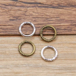 100PCS 12mm 2 Color Metal Alloy Geometric Shape Pendant  Two-sided Round Charms  For Jewelry Making DIY Handmade Craft