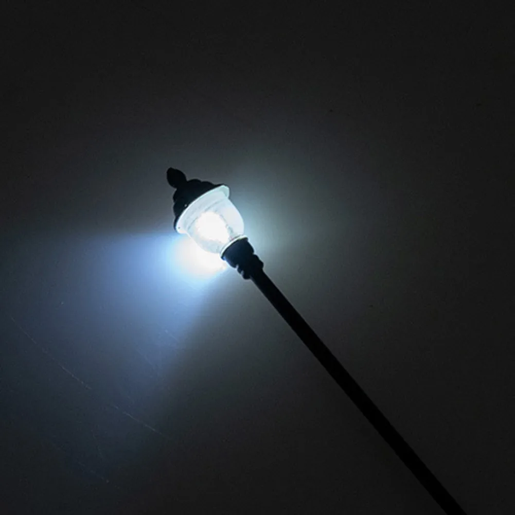 10 stks Model Spoorweg Trein OO/HO Schaal Lamppalen Led Straat Licht Lamp Trein Kunstmatige Miniatuur Spoorweg Decoratie Landschap