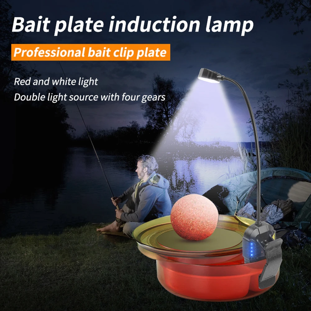 مشبك على ضوء القراءة القابل لإعادة الشحن مع ضوء كتاب مستشعر الحركة مع مؤشر الطاقة لقراءة التخييم والصيد #4