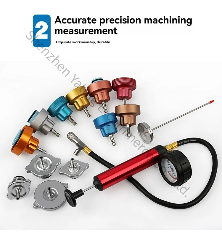 14 Pieces Water Tank Leak Tester Automotive Cooling System Tester Detector Auto Repair Pressure Gauge Pressure Gauge Pump Gauge