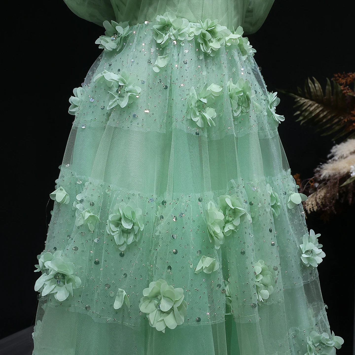 Sharon Said Luxury Sage Green 3D Flower Dubai Evening Dress with Cape  Swetheart Arabic Women Wedding Party Gown SS346 Customized - AliExpress 320