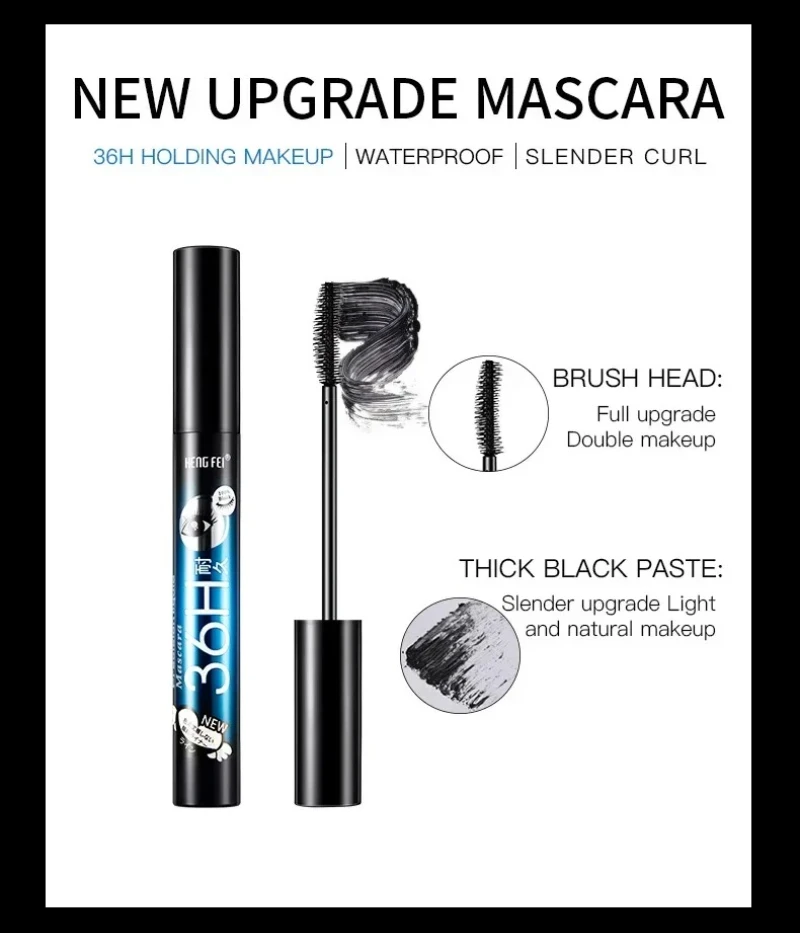Spedizione gratuita 36H Mascara Impermeabile Sweatproof Non-Smudge 4D Mascara Allungamento Volumizzante e Curling Mascara Ciglia spesse
