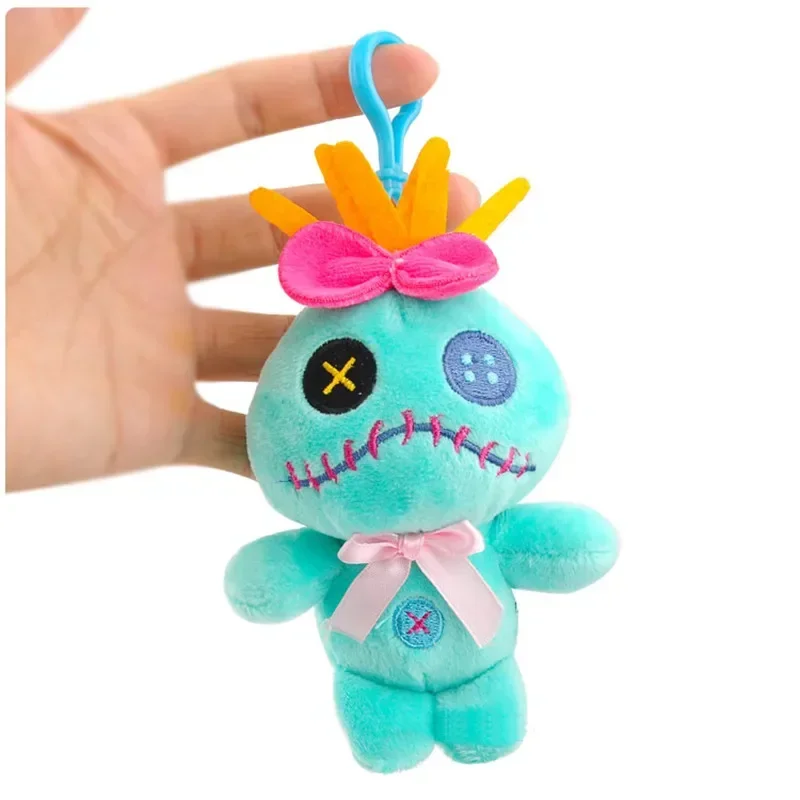 13cm disney anime scump brinquedos de pelúcia dos desenhos animados lilo e stich modelo bonecas macio recheado chaveiros pendente decoração brinquedos para crianças