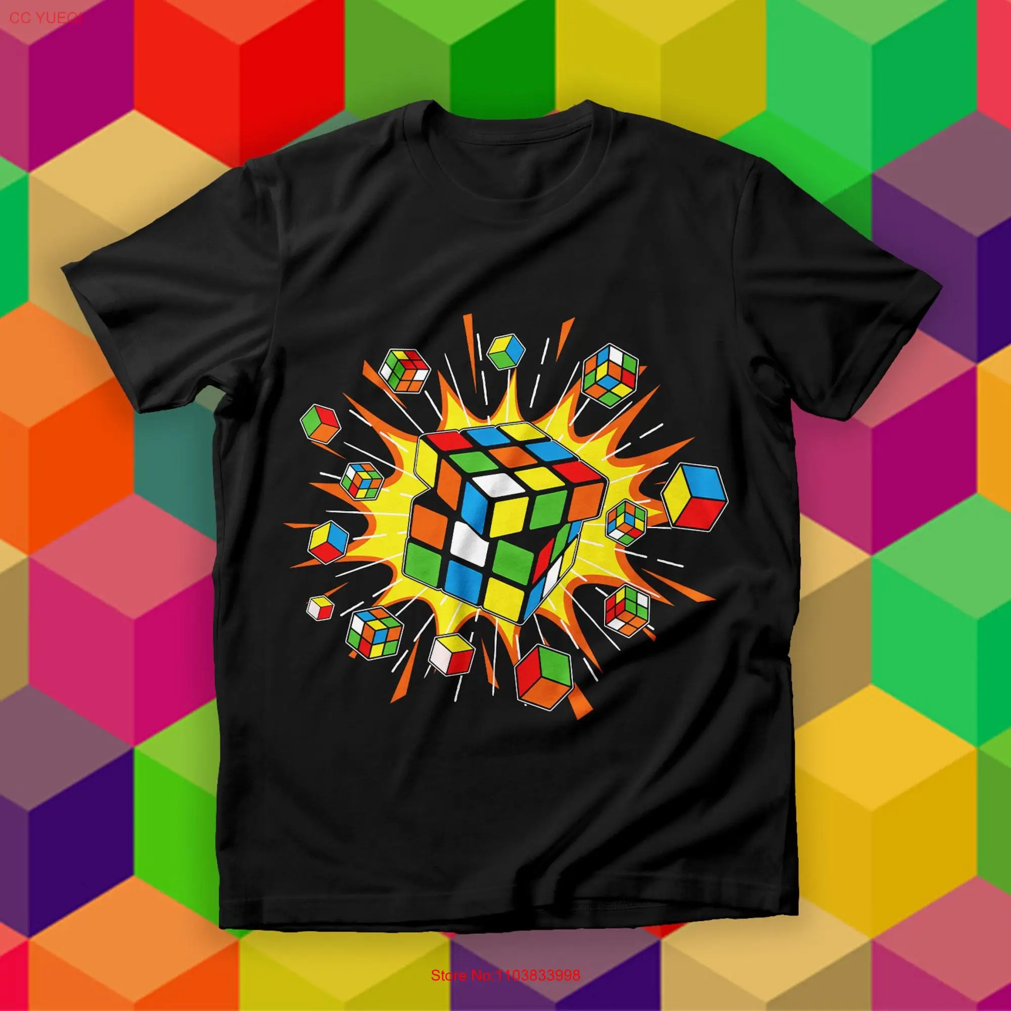 

Exploding Cube T Shirt Speed Cubing Puzzle Master SweaT Cubist Speedcuber Cubism Top Retro long or short sleeves