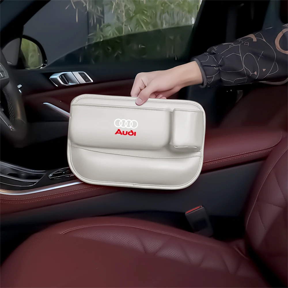  Car Seat Gap Organizer Storage Box With Water Cup Holder For Audi A3 A4 A6 B8 Q5 S5 Sline B6 S3 S6 A1 A2 A7 A8 8P C5 C6 C7 Q1 view 6